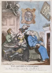 "A anatomia da melancolia", publicado por R. Ackermann, 1º de março de 1808